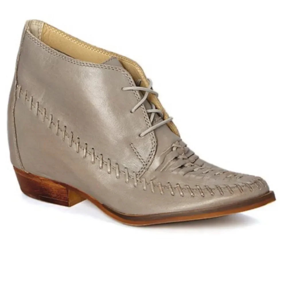 Anthropologie Latigo Mist Gray Astro Leather Bootie